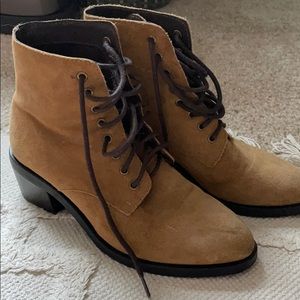 Jeffrey Campbell Tan Suede Lace Up Boots
